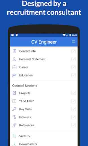 CV Engineer: Resume Builder App, Free PDF CV Maker 2