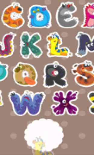 ABC - Aprender jogo para melhorar a concentração para crianças e adultos! Aprender a se lembrar, memorizar e aprender de cor as letras do alfabeto com monstros engraçados para o jardim de infância ou pré-escola 3