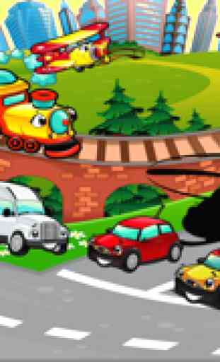 Animated Kids Game: Shadow Enigma Com Engraçados Carros e Aviões Na Cidade 2