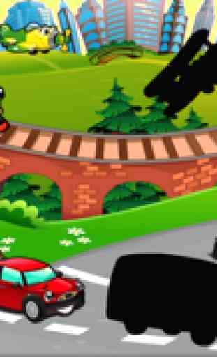 Animated Kids Game: Shadow Enigma Com Engraçados Carros e Aviões Na Cidade 4