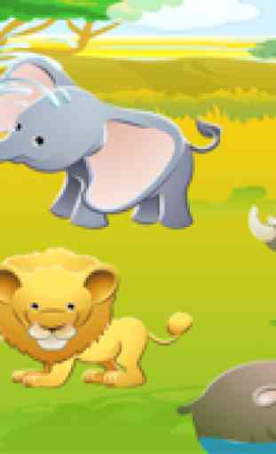 Aprender jogo para as crianças sobre os animais do safari: Jogos para jardim de infância, pré-escola ou creche com o leão, elefante, crocodilo, hipopótamo, macaco, zebra e papagaio e mais na floresta, savana ou deserto! 1