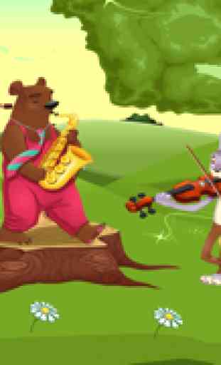 Ativos! Jogo para crianças sobre os animais da floresta com a música. Jogando com raposa, urso, coruja, veados, pássaros, árvores e flores. Jogos e quebra-cabeças para o jardim de infância, pré-escola e creche 1