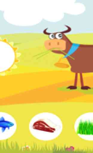 Ativos! Jogo Para Crianças Sobre a Fazenda - Aprenda a Alimentar Os Animais Como a Vaca, Cão, Carneiro, Cavalo, Gato e Coelho 1