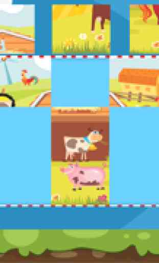 Jigsaw puzzle da fazenda - Jogo de quebra-cabeças para crianças, crianças e pais! Aprender com os animais, fazendeiro, vaca, cavalo, carneiro, ganso, pato, abelha e borboleta para a creche, pré-escola e escola maternal 2