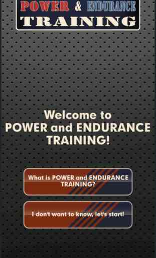 Power and Endurance Training 1