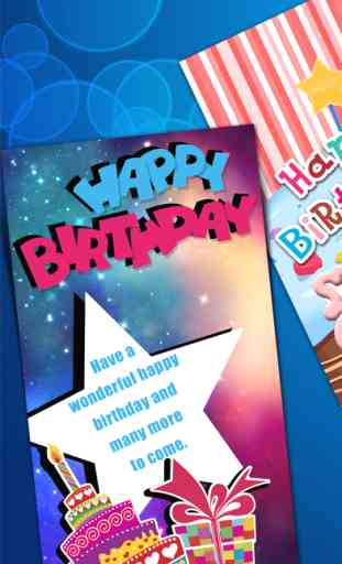 Cartão de Aniversário Virtual - Desejar Celebração Feliz com Fundo Decorativo e um Texto Colorido 3