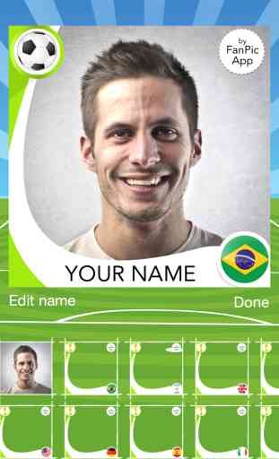 FanPic App Football - Copa do Mundo para fãs de futebol da equipe nacional do Brasil 2014, com molduras, imagens, edição, cabine de fotos. Para o campeonato, jogos, resultados, notícias, pontuação, cronograma, horários, liga, ao vivo 1