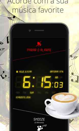 Despertador Mate - Com cronômetro de sono musical 2