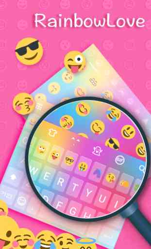 Teclado Emoji Amor Arco-íris 2