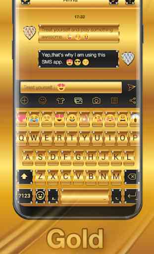 Teclado Emoji ouro tema grátis 1