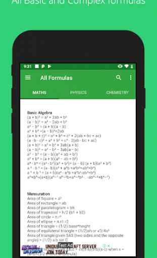 All Formulas - Math, Physics & Chemistry 3