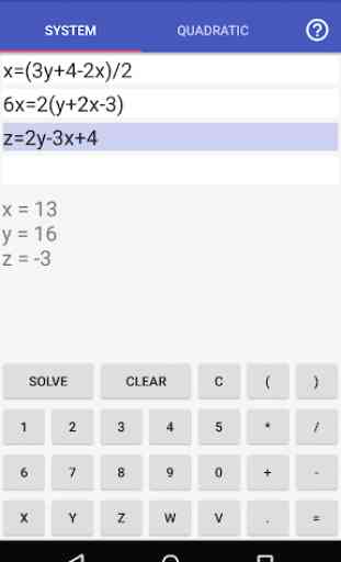 Solver sistema de equações 1