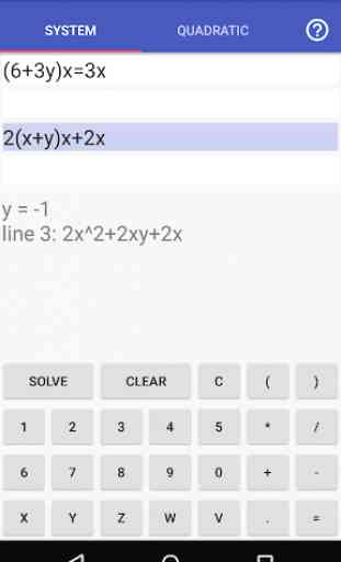 Solver sistema de equações 2