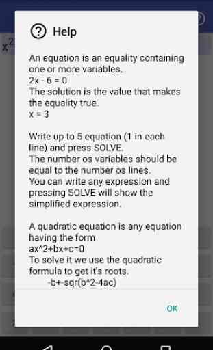 Solver sistema de equações 4