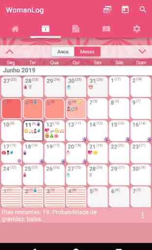 WomanLog Calendário Menstrual 2