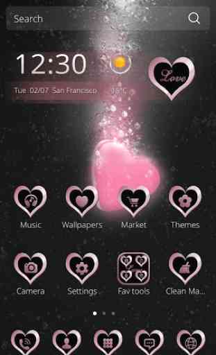 Amor coração rosa Tema Pink Love Heart 1