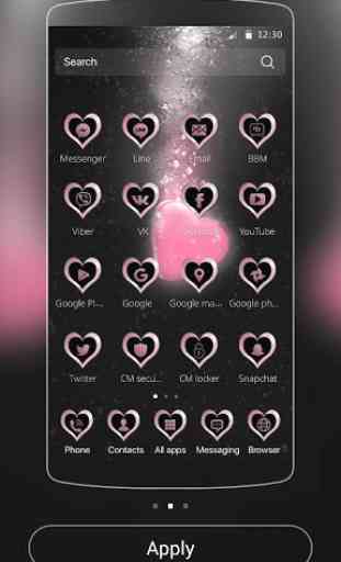 Amor coração rosa Tema Pink Love Heart 2