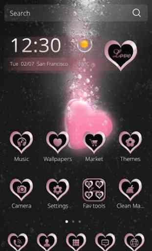 Amor coração rosa Tema Pink Love Heart 4