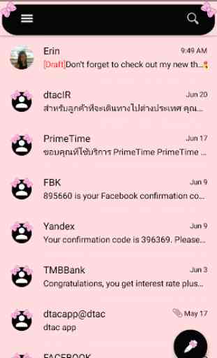 Bow Pink SMS Mensagens 3