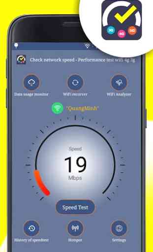 Check network speed & Performance test wifi 4g 3g 2