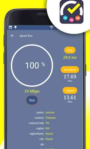 Check network speed & Performance test wifi 4g 3g 3