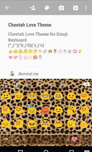Cheetah Emoji Keyboard Theme 2