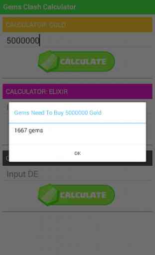 Gems Clash Calculator 2