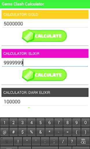 Gems Clash Calculator 3