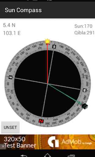Sun Compass with Qibla angle 2
