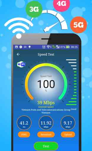Wifi, 5G, 4G, 3G speed test - Speed check 2