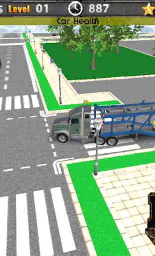 3D Car transport trailer truck 1