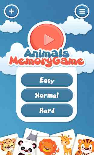 Animais jogo de memória para crianças 1
