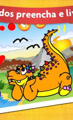 Livro Coloração Dinossauros - Jogo para Crianças 1