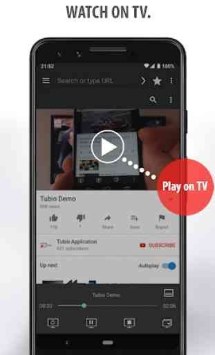 Tubio - Vídeos da Web na TV, Chromecast, Airplay 2