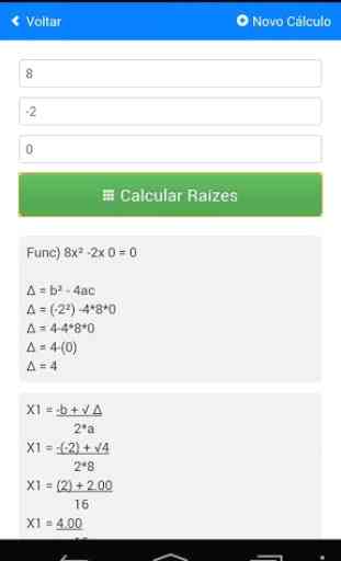 Calcular Equação 2º Grau 4