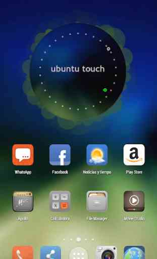 Blue Ubuntu Clock Widget 1