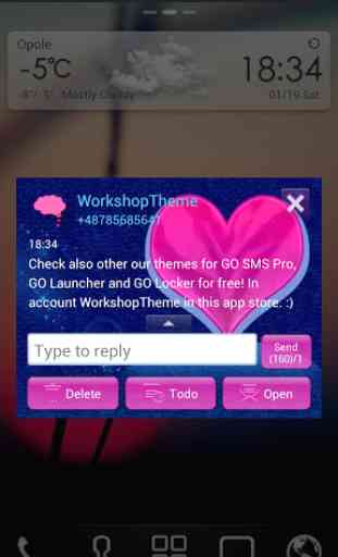 Tema Azul Rosa GO SMS Pro 4