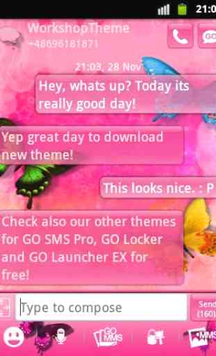 Tema-de-rosa agradável GO SMS 2