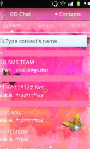 Tema-de-rosa agradável GO SMS 4