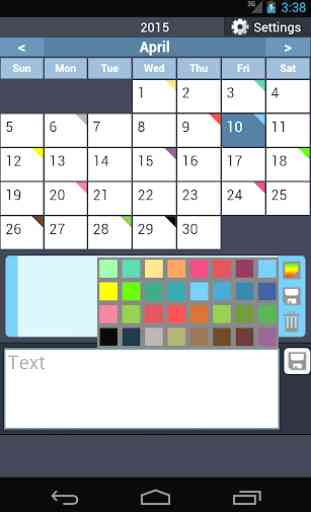 calendário com cores 2