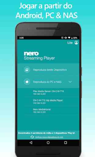 Nero Streaming Player | ligar o telefone à TV 2