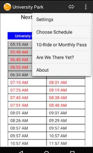 Schedule for Metra Electric 2