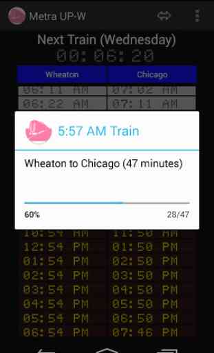 Schedule for Metra UP-W 2
