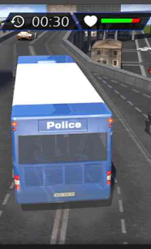 3D ônibus Transporte Polícia 3
