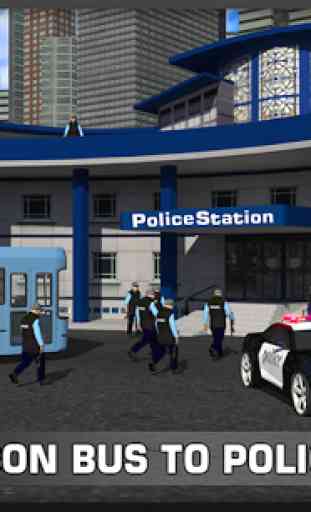 3D ônibus Transporte Polícia 4