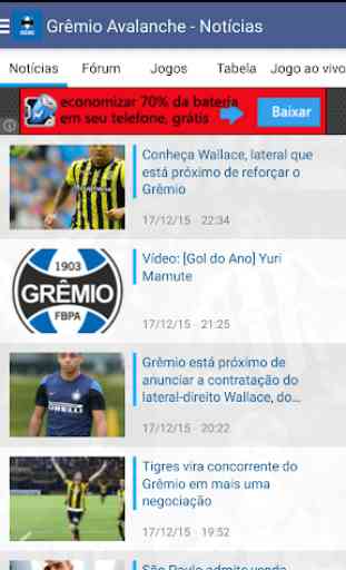 Grêmio Avalanche - Notícias 1