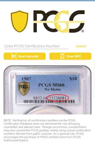 PCGS Coin Cert Verification 2