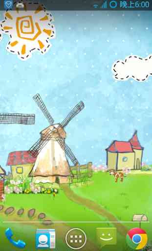 Cartoon Grassland windmill FLW 2
