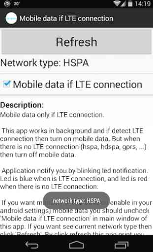 Mobile data if LTE connection 1