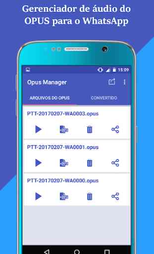 Gerenciador de áudio voz para WhatsApp OPUS to MP3 1